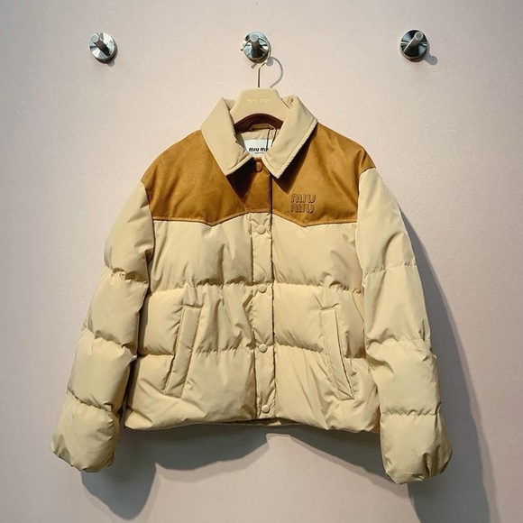 Miu Miu Jackets & Blazers - Miu Miu patchwork short down jacket